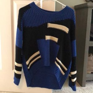 blue pattern sweater
